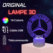 Lampe 3d personnalisée à led - Voiture Mercedes | Veilleuse Enfant, Décoration Chambre, Cadeau Personnalisé Anniversaire et Noël