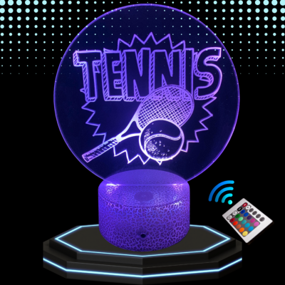 Lampe 3d personnalisée à led - Tennis | Veilleuse, Décoration Maison, Cadeau Personnalisé Anniversaire et Noël