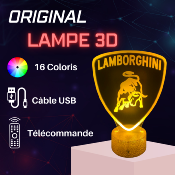 Lampe 3d personnalisée à led - Voiture Lamborghini| Veilleuse Enfant, Décoration Chambre, Cadeau Personnalisé Anniversaire et Noël