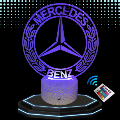 Lampe 3d personnalisée à led - Voiture Mercedes | Veilleuse Enfant, Décoration Chambre, Cadeau Personnalisé Anniversaire et Noël