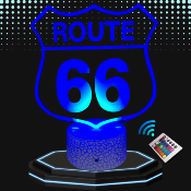 Lampe 3d personnalisée à led - Route 66 | Veilleuse, Décoration Maison, Cadeau Personnalisé Anniversaire et Noël