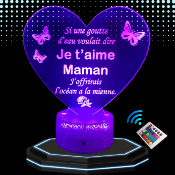 Lampe 3d personnalise  led - Pour maman mre | Veilleuse, Dcoration Maison, Cadeau Personnalis Anniversaire et Nol