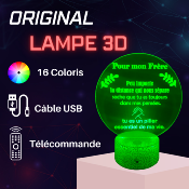 Lampe 3d personnalisée à led - Mon Frère| Veilleuse Enfant, Décoration Chambre, Cadeau Personnalisé Anniversaire et Noël