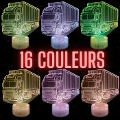 Lampe 3d personnalisée à led - Camion semi remorque routier| Veilleuse, Décoration Maison, Cadeau Personnalisé Anniversaire et Noël