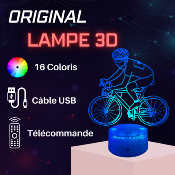 Lampe 3d personnalisée à led - Cycliste| Veilleuse, Décoration Maison, Cadeau Personnalisé Anniversaire et Noël