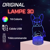 Lampe 3d personnalisée à led - Animal Chien Bouledogue | Veilleuse, Décoration Maison, Cadeau Personnalisé Anniversaire et Noël