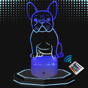 Lampe 3d personnalisée à led - Animal Chien Bouledogue | Veilleuse, Décoration Maison, Cadeau Personnalisé Anniversaire et Noël