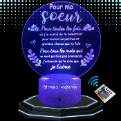 Lampe 3d personnalise  led - Pour ma sur | Veilleuse, Dcoration Maison, Cadeau Personnalis Anniversaire et Nol