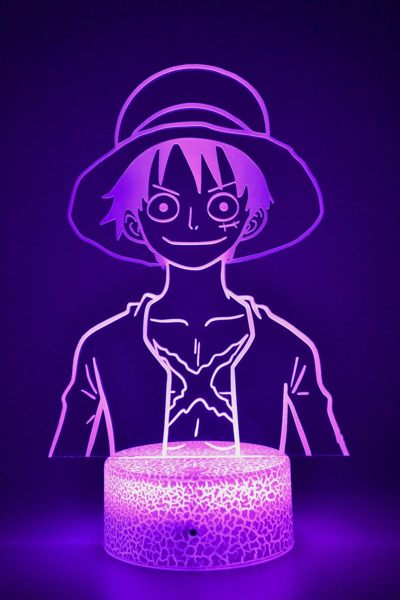  Luffy, One piece, lampe led, lampe 3d, veilleuse, lampe  personnalisable, éclairage, illusion, idée cadeau, cadeau original