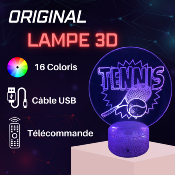 Lampe 3d personnalisée à led - Tennis | Veilleuse, Décoration Maison, Cadeau Personnalisé Anniversaire et Noël