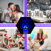 Lampe 3d personnalisée à led - Route 66 | Veilleuse, Décoration Maison, Cadeau Personnalisé Anniversaire et Noël