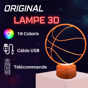 Lampe 3d personnalisée à led - Ballon de basketball | Veilleuse, Décoration Maison, Cadeau Personnalisé Anniversaire et Noël