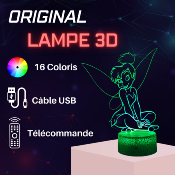Lampe 3d personnalisée à led - Disney Féé Clochette