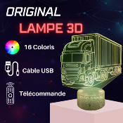 Lampe 3d personnalisée à led - Camion semi remorque routier| Veilleuse, Décoration Maison, Cadeau Personnalisé Anniversaire et Noël