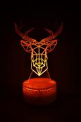 Lampe 3d personnalise  led - Animal Tte Cerf | Veilleuse Enfant, Dcoration Chambre, Cadeau Personnalis Anniversaire et Nol