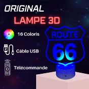 Lampe 3d personnalisée à led - Route 66 | Veilleuse, Décoration Maison, Cadeau Personnalisé Anniversaire et Noël