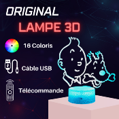 Lampe 3d personnalisée à led - Tintin et Milou