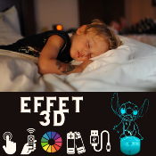 Lampe 3d personnalisée à led - Stitch