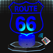 Lampe 3d personnalise  led - Route 66 | Veilleuse, Dcoration Maison, Cadeau Personnalis Anniversaire et Nol